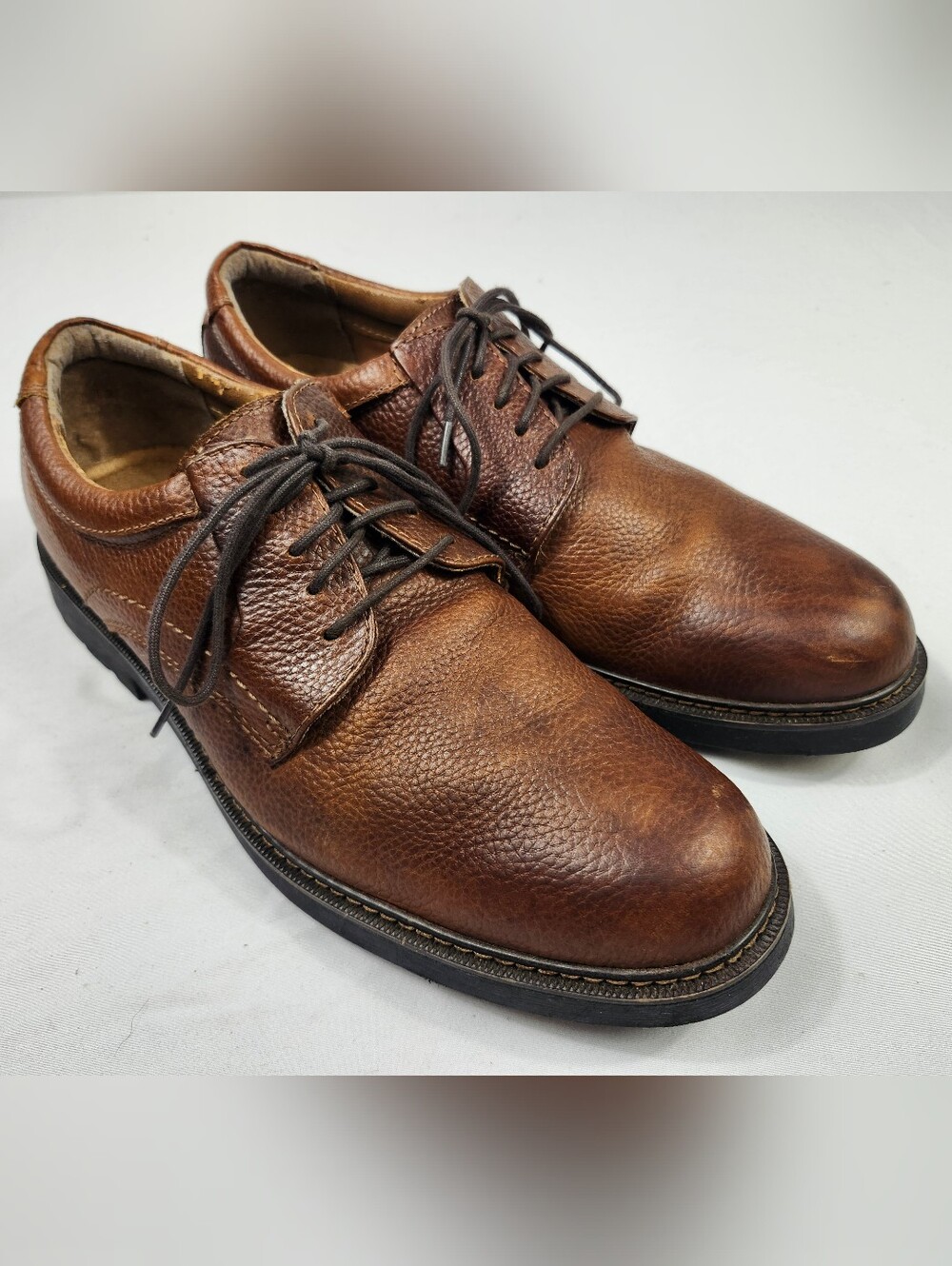 G.H. Bass & Co. Mens 11 M Brown Pebbled Leather Derby Shoes
